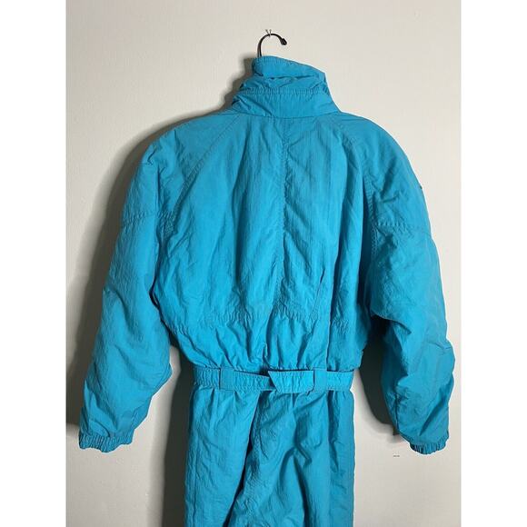 VINTAGE ETIREL Bright Turquoise One Piece Snow Ski Suit Women’s Size 36 / 6-8 - Picture 8 of 12